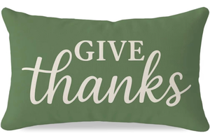 lot 5614 image: PANDICORN Decorative Throw Pillow Cover 12x20 Inch Give Thanks Thankful Sage Green Outdoor Thanksgiving Lumbar Cushion Case Decorations for Home Living Room Bedroom Sofa Couch Decor