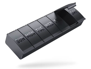 lot 5620 image: Quzhunoo Pill Organizer Large, Weekly Medicine Pill Organizers, 7 Day Pills Box Case Travel for Big Vitamin Supplements Fish Oil, Black