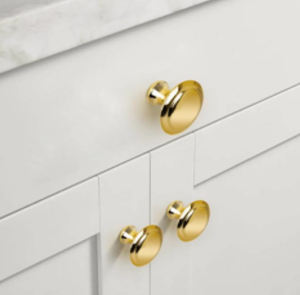 lot 5622 image: Xisakaca 24 Pcs Gold Cabinet Knobs, Zinc Alloy Brushed Brass Round Vintage Drawer Pulls Hardware for Kitchen Closet, Cupboard, Dresser and Wardrobe Doors