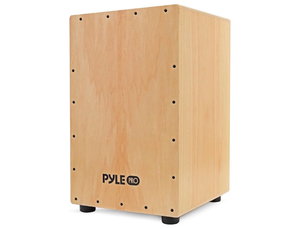 Pyle Jam - Wooden Cajon - Handcrafted Stringed Lightweight Percussion Box With Internal Guitar Strings, Rubber Capped Feet, Suitable For All Ages - Retail: $92