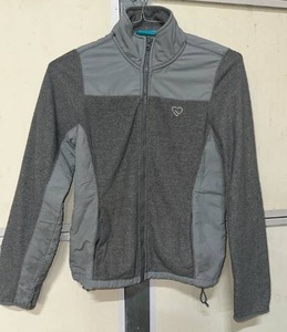 lot 5635 image: a Live Love Dream full-zip gray fleece jacket, an activewear line originally produced by A�ropostale (Medium)