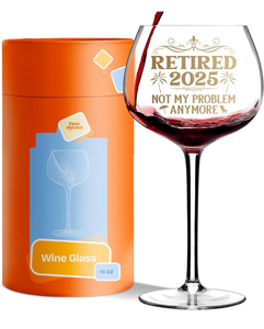 lot 5642 image: NewEleven Retirement Gift For Woman 2025 - Cool Retirement Gifts - Coworker Leaving Gifts, Farewell Presents, Retired Decorations, Farewell Goodbye Gift For Coworkers, Friends - 16 Oz Wine Glass
