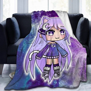 lot 5650 image: Kefeng Gacha Life Cartoon All Season Blanket Ultra Soft Throw Blanket Flannel Fleece, Warm Fuzzy Blanket Plush Sheet for Kid Bed Couch Chair Living Room 50X40