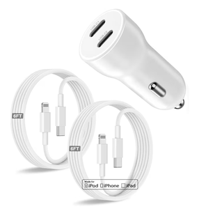 lot 5654 image: iPhone 14 13 Car Charger, Apple MFi Certified 45W Dual Port USB C Rapid Apple Car Adapter with 6ft Type C to Lightning Cable Fast Charging for iPhone 14 Pro14 Pro Max14 Plus131211XXSSE,iPad