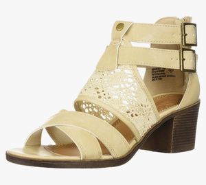 lot 5671 image: Rampage Womens Sugar Heyney Crochet Double Ankle Strap Block Heeled Sandal (8 12M)