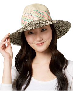 lot 5674 image: August Hats Company Womens Large-Brim Fedora (NaturalBlack, One Size)