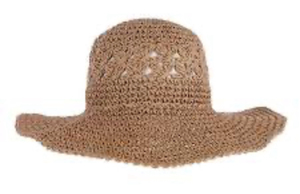 lot 5690 image: David & Young Womens Hand Crochet Straw Sun Hat