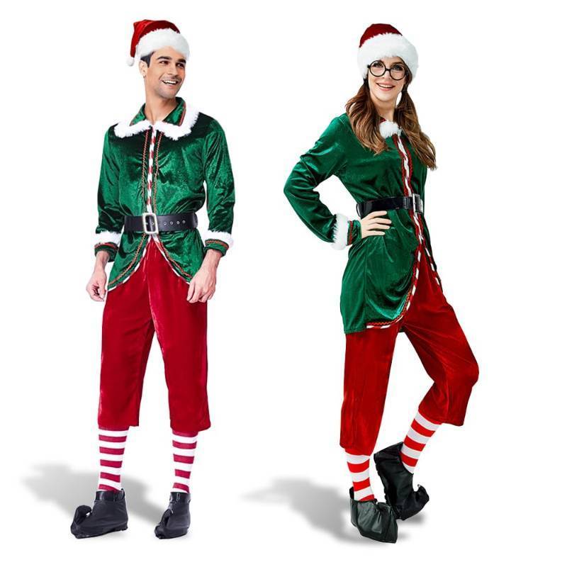 lot 3274 image: Mevige Christmas Elf Costume,6 Piece unisex Elf clothing Suit,Cosplay Party Costume,Adult Santa Outfit Xmas Holiday Party (XXL)