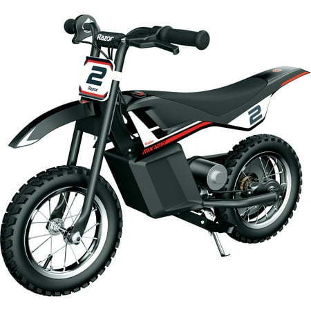 lot 908 image: Razor Dirt Rocket MX125 - Black  12V Electric-Powered Miniature Dirt Bike (Ages 5) Max Rider Weight 110lbs - Retail $215