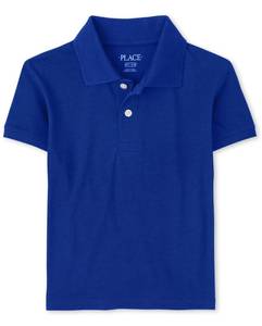 lot 872 image: The Childrens Place boys Single Short Sleeve Soft Jersey Polo, Renew Blue 1218 Months
