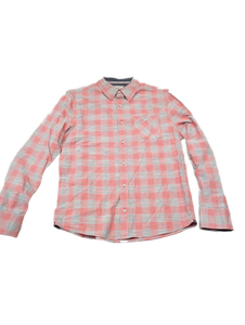 lot 879 image: Flag & Anthem Pink Plaid Button Down Shirt (Size Medium)