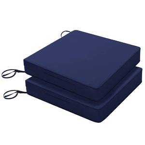 lot 989 image: Favoyard Patio Chair Cushions 17 x 16 x 2 Inch Waterproof Outdoor Seat Cushions for Patio Furniture 3-Year Color Fastness Garden Sofa Couch Pads with Handle & Adjustable Straps Set of 2, Blue (Only one blue cover included)