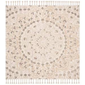 lot 3314 image: SAFAVIEH Blossom Kelvin Abstract Wool Area Rug  IvoryTaupe  6  x 6  Square - Retail $218
