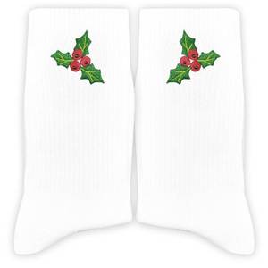 lot 3344 image: PSBGPC Holly Leaf Embroidered Socks Gifts for Christmas, Holly Leaf Themed Xmas Gifts, Christmas Accessory.(076)