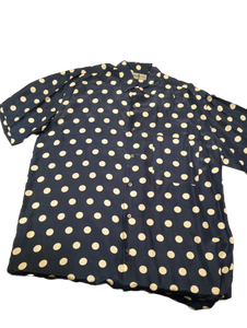 lot 3351 image: Robert Stock Polka Dot Silk Shirt (Size Large)