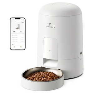 lot 3365 image: PETLIBRO Automatic Cat Feeder, Wi-Fi Rechargeable Cats Food Dispenser Battery-Operated with 30-Day Life, AIR 2.4G Wi-Fi Timed Pet Feeder for Cats & Dogs, 2L Auto Cats Feeder, White