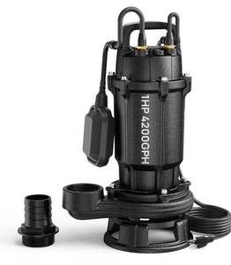 lot 4826 image: Aquastrong Sewage Grinder Pump, Cast Iron Effluent Pump, Auto Float Switch for Basement Sump Basin and Sewage Well, Black, 2 inch Discharge(115V 1HP 4300GPH Grinder)