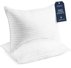 lot 4831 image: Beckham Hotel Collection Bed Pillows StandardQueen Size Set of 2 - Original Soft Down Alternative Pillow for Sleeping - Soft Support for Back, Stomach or Side Sleepers