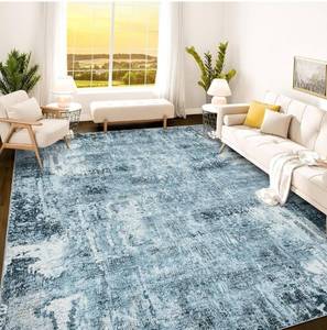 lot 4832 image: Istana 9x12 Area Rug - Blue 9 x 12 Area Rugs for Living Room - Foldable 9x12 Rugs for BedroomLiving Room Rug - Stain Resistant Washable Rugs - Eco-Friendly Area Rugs