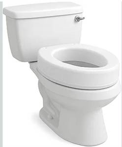 lot 4833 image: Carex Toilet Seat Riser, Elongated Raised Toilet Seat Adds 3.5 inches to Toilet Height, for Assistance Bending or Sitting, 300 Pound Weight Capacity Toilet Riser
