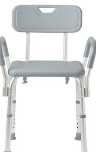 lot 4842 image: Medline Shower Chair with Backrest and Padded Armrests - 350 lb. capacity, Bath Bench, Seat, Stool for Independent Adult, Seniors, Elderly & Disabled Patients