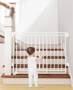 lot 4896 image: 26.5-43 No Bottom Bar Baby Gate for Stairs and Doorways, 29 Tall Hardware-Mounted Baby Gate for Top and Bottom Stairs, Auto-Close Dog Gate Indoor with Extra Wide Walk Thru