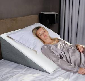 lot 4897 image: Kolbs Extra Wide Bed Wedge Pillow for Sleep Apnea, Acid Reflux, and Back Pain Relief, with Chic Jacquard Cover - Headboard GERD Pillow Wedges for Sleeping (Extra Wide 12 Height)