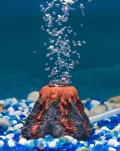 lot 4936 image: Uniclife Aquarium Volcano Ornament Kit Fish Tank Decoration Mini Resin Volcanic Decor for Fish Tank Landscape Realistic Mountain with Air Stone Bubbler Airline Tubing Accessories for Oxygenation