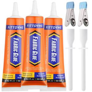 lot 4946 image: 3Pcs Fabric Glue Permanent, 60 ML Washable Clear Clothing Glue, Super Fabric Glue for Rhinestones, Patches, Clothes, Denim, Leather, Polyester, Fabrics, Doll Repair, Flannel, Cotton