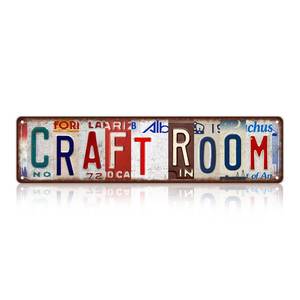 lot 4964 image: Vintage Craft Room Wall Decor Street Signs Metal Tin Signs 16 x 4 Inches