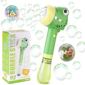 lot 4974 image: Bubble Machine Wand for Kids Toddlers Age 1 2 3 4 5 6 7 8 Years Old Birthday Party Easter Day Gifts with Music&Light Automatic Cute Baby Outdoor Outside Toy Game for Little Girl Boy Include Solution