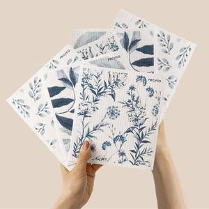 lot 4981 image: RECYCO Swedish Dishcloths for Kitchen  6 Pack Foggy Blue Washable Dish Rags  Cellulose Reusable Cleaning Paper Towels  Absorbent Counter Dish Cloth Sponge Kitchen Wipes, 8 L x 7 W