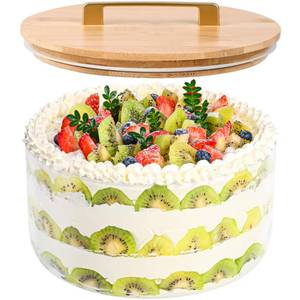 lot 5005 image: Soumeclu Glass Trifle Bowl with Airtight Lid, 197oz Large Salad Bowl, Glass Serving Bowl for Popcorn, Cake, Salad, Fruit, Baking, Dessert and Party Diy, BPA Free, Oven, Dishwasher Safe