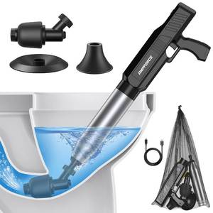 lot 5015 image: AMPFORCE Electric Toilet Plunger for Bathroom, High-Pressure Air Plunger, Heavy-Duty Clog Remover for Toilets, Toilet Drain Unclogger (Ink Black)