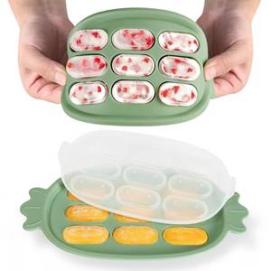lot 5021 image: Haakaa Baby Popsicle Mold - Baby Food Maker & Breastmilk Teething Freezer Tray - BPA Free Silicone-Green