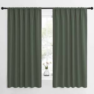 lot 5040 image: NICETOWN Bedroom Curtains Blackout Draperies - All Season Thermal Insulated Solid Rod Pocket Top Blackout CurtainsDrapes for Kids Room (Dark Mallard, 1 Pair, 62 x 63 Inch)