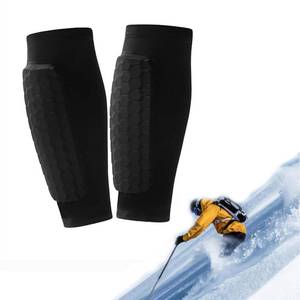 lot 5047 image: Ski Shin Guards Pads Socks Gel for Skiing,Calf Compression Sleeve with Honeycomb Pads,Breathable Elastic Anti-Collision for Skiing & Snowboarding (Black, XL (Adult))