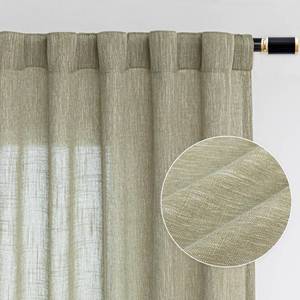 lot 5054 image: MYSKY HOME Sage Green Living Room Curtains 84 Inch Length 2 Panels Set, Semi Sheer Curtains for Bedroom Soft Touch Light Filtering Drapes for Doorways Sliding Glass Door, 50 Wide, Sets of 2