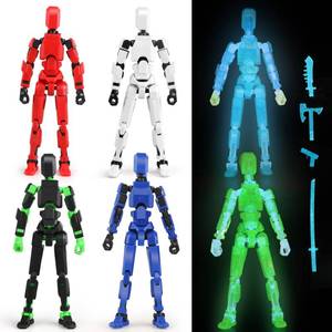 lot 5069 image: Luminous 13 Action Figure Set, 6PCS Robot Action Figure Titan 13 3D Printed Toys Articulated, for Modeling Enthusiasts Etc Birthday Gifts for Kids 3-8 Years Old, Grow in Dark Assembly Required