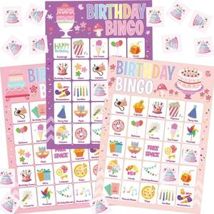 lot 5075 image: Fancy Land Birthday Bingo Game for Kids Girls 24 Players Birthday Classroom School Party Activities