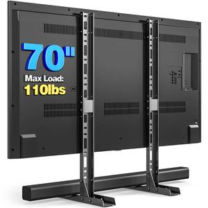 lot 5081 image: Rfiver Universal TV Stand for 20-70 inch Flat Curved TVs, Height Adjustable Table Top TV Stand, TV Feet with Cable Management,Steel Replacement TV Legs Holds up to 110 lbs, Max VESA 800x600mm, Black