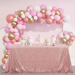 lot 5086 image: Pufogu 60x120 Rose Gold Sequin Tablecloth Rectangular Glitter Rose Gold Table Cloths for Birthday Wedding Bridal Baby Shower Party Decorations
