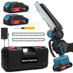 lot 5095 image: 6-Inch Electric Chainsaw Cordless, Brushless Portable Handheld Small Chain Saw with 2 Batteries, for Wood CuttingTreeTrimmingCourtyard