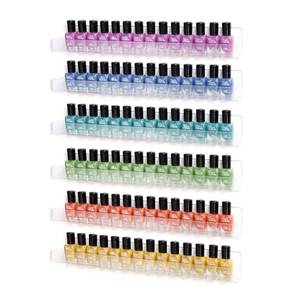 lot 5097 image: BTremary 15 Acrylic 6 Shelves Nail Polish Wall Mounted Holder Paint Organizer Storage Rack Clear Hanging Nail Polish Shelf Floating Wall Mount Nursery Bookshelves Vinyl Display Record Holder.