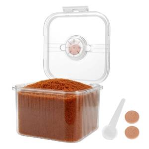 lot 5100 image: FMOACEN Airtight Brown Sugar Container 5.2Qt(5L) Large Brown Sugar Keeper Storage Container with Spoon Plastic Clear food Saver Jar Canisters with lid for home kitchen Rice Container Baking Salt Snack