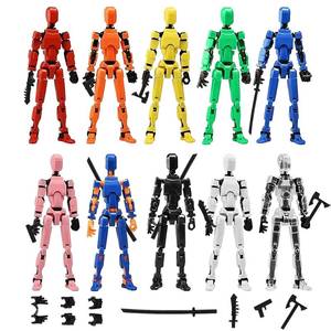 lot 5120 image: 10 Pcs T13 Action Figures(Assembly Required),Multi-Jointed Detachable Titan 13 Action Figure with 10 Colors,3D Printed Dummy 13 Action Figure with Accessories for Collectors Desktop Decorations,DIY