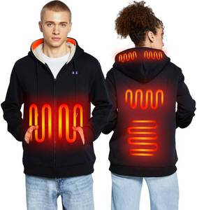 lot 5132 image: Loowoko Heated Hoodie with Battery for Men Women,Electric Heated Zip-Up Sweatshirt Coat Unisex Black,Upgraded 2026 model XL