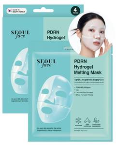 lot 5157 image: DERMAL Seoul Face PDRN Hydrogel Melting Mask (4 Pack) - 5% Salmon DNA Overnight Regeneration Facial Mask - Skin Barrier Repair & Calming Ritual with Cica & Probiotics - K-Beauty