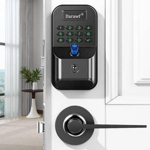 lot 5163 image: Keyless Entry Front Door Lock Set Fingerprint Smart Lock with Keypad Auto-Lock & Deadbolt for Easy Install Family Houses