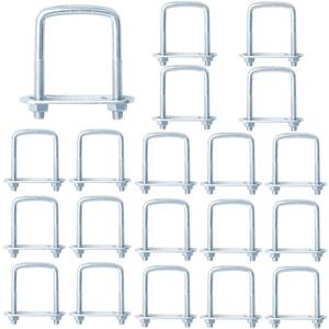 lot 5186 image: YIDU69Q 20 Pcs 1 Inch Wide Square U-Bolt, M6 x 1 x 1-34, Electro-Galvanized Steel